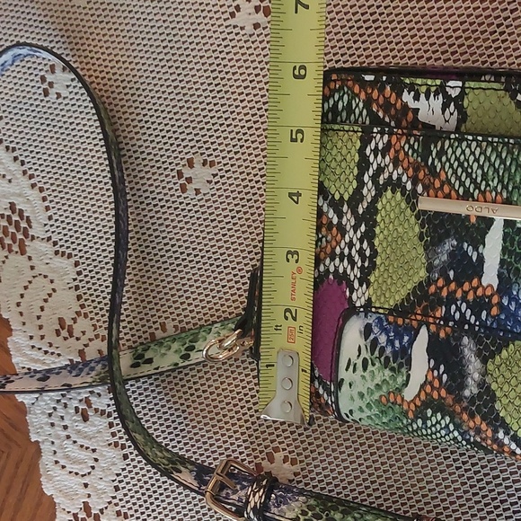 ALDO Multicolor Snakeskin Pattern Small Crossbody Purse 7"x6"x2" - Picture 16 of 17
